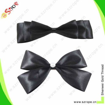 black ready made satin bows for perfume bottle,bottle neck decoration with elastic loop